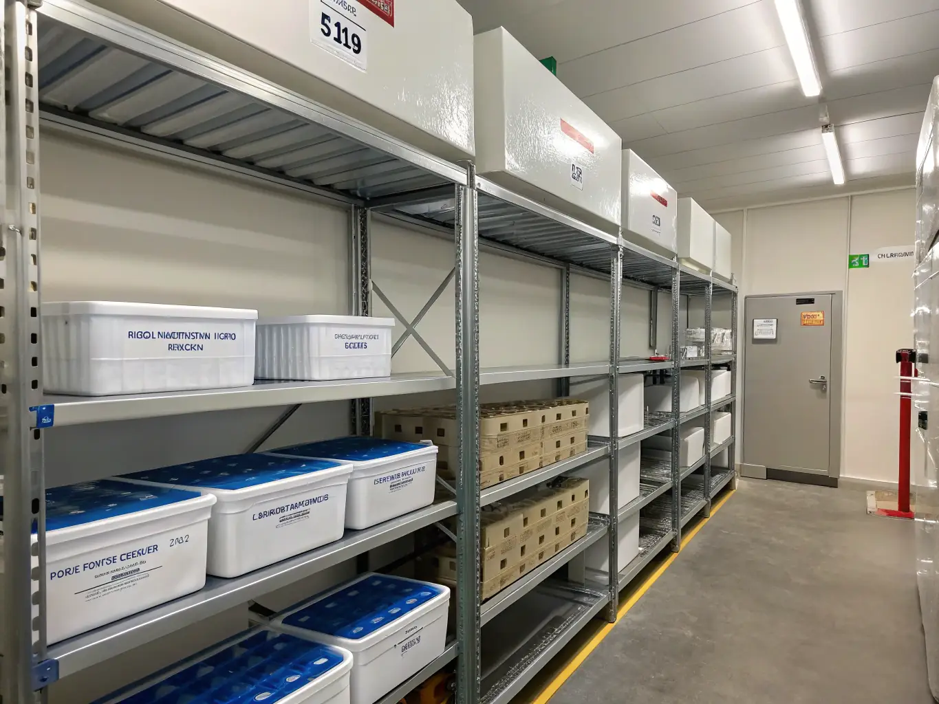 A well-organized cold storage facility in Malaysia, showcasing the storage of temperature-sensitive goods like pharmaceuticals and seafood.